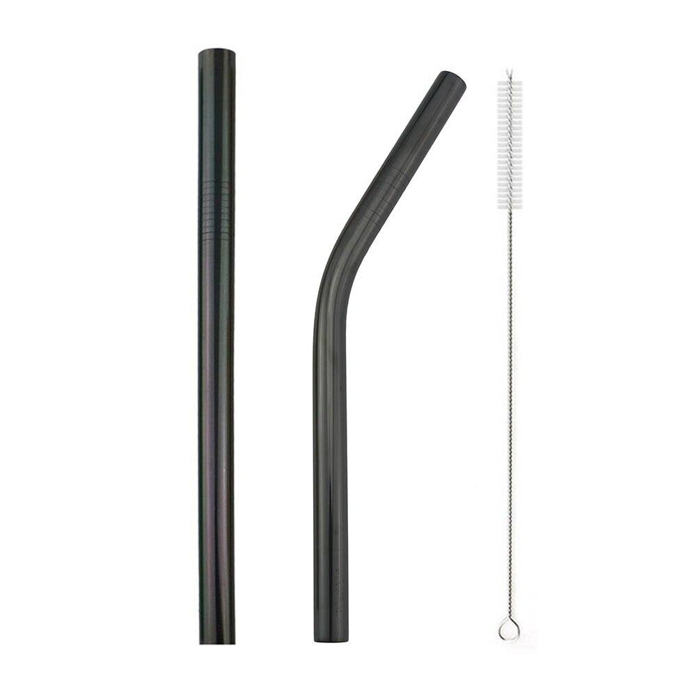 Drinking Straws Travel Set Reusable Stainless Steel Straws Extra Wide 12MM Metal Straw With Cleaner Brush Portable Bag