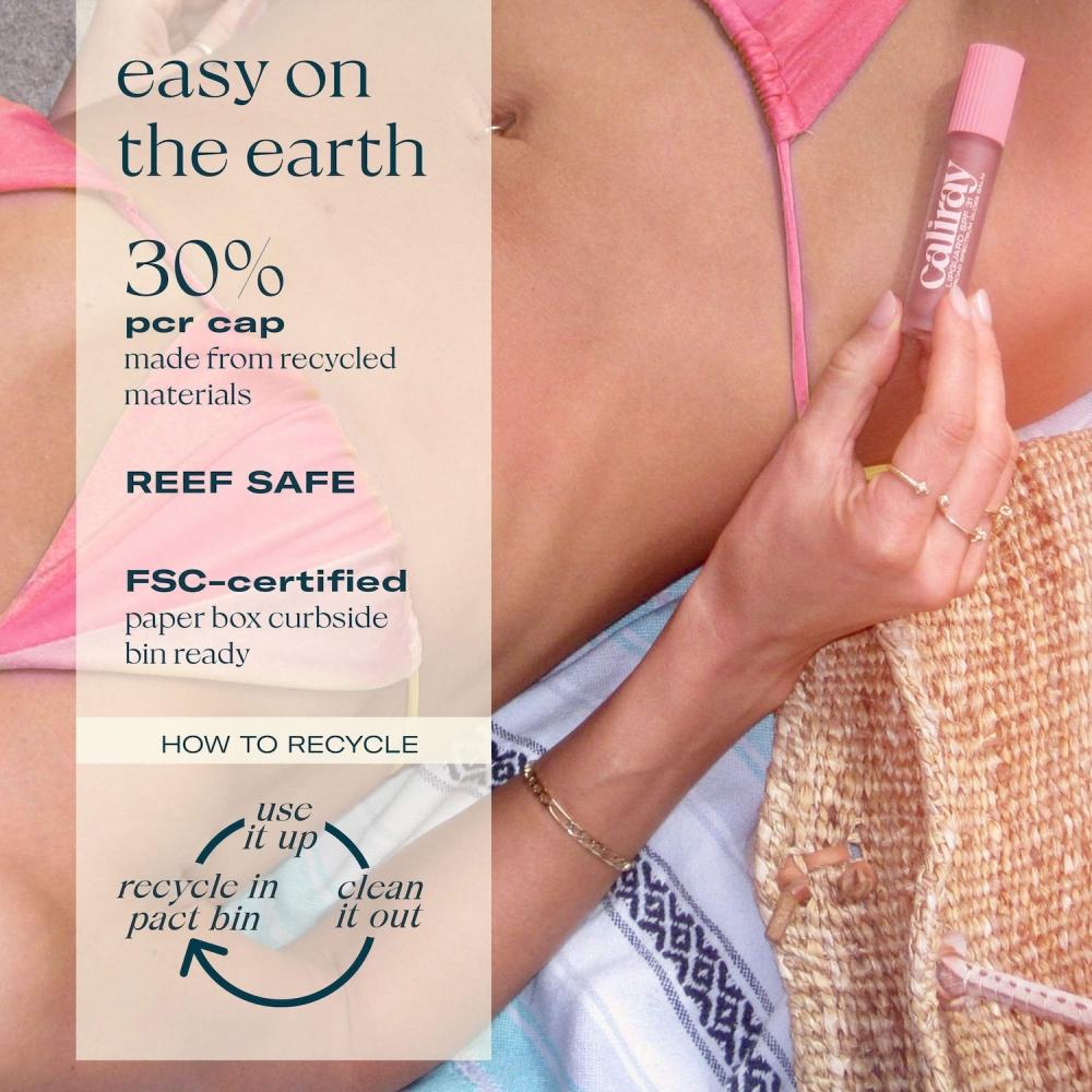 Caliray LipGuard Spf 31 HydratinG Lip GlOss Balm 0.14 Oz 4 G San O Nude Pink