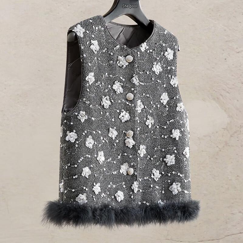 Women's Sequin Embellished Cotton Vest