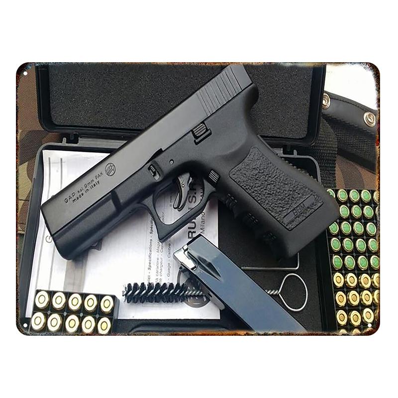 HD NUOVO Pistola Pittura su Latta Segno in Metallo Poster Vintage Casa Soggiorno Bar Club Festa Man Cave Arte Pittura Decorativa da Parete