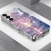 Fioletowy motyl posrebrzane szklane etui na telefon odpowiednie do Samsung Galaxy S26 S25 S24 S23 S22 S21 S20 FE/Ultra/Plus odporne na upadki