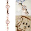 Fashion Ladies Alloy Leaf Quartz Watch Bracelet Set For Casual Wear