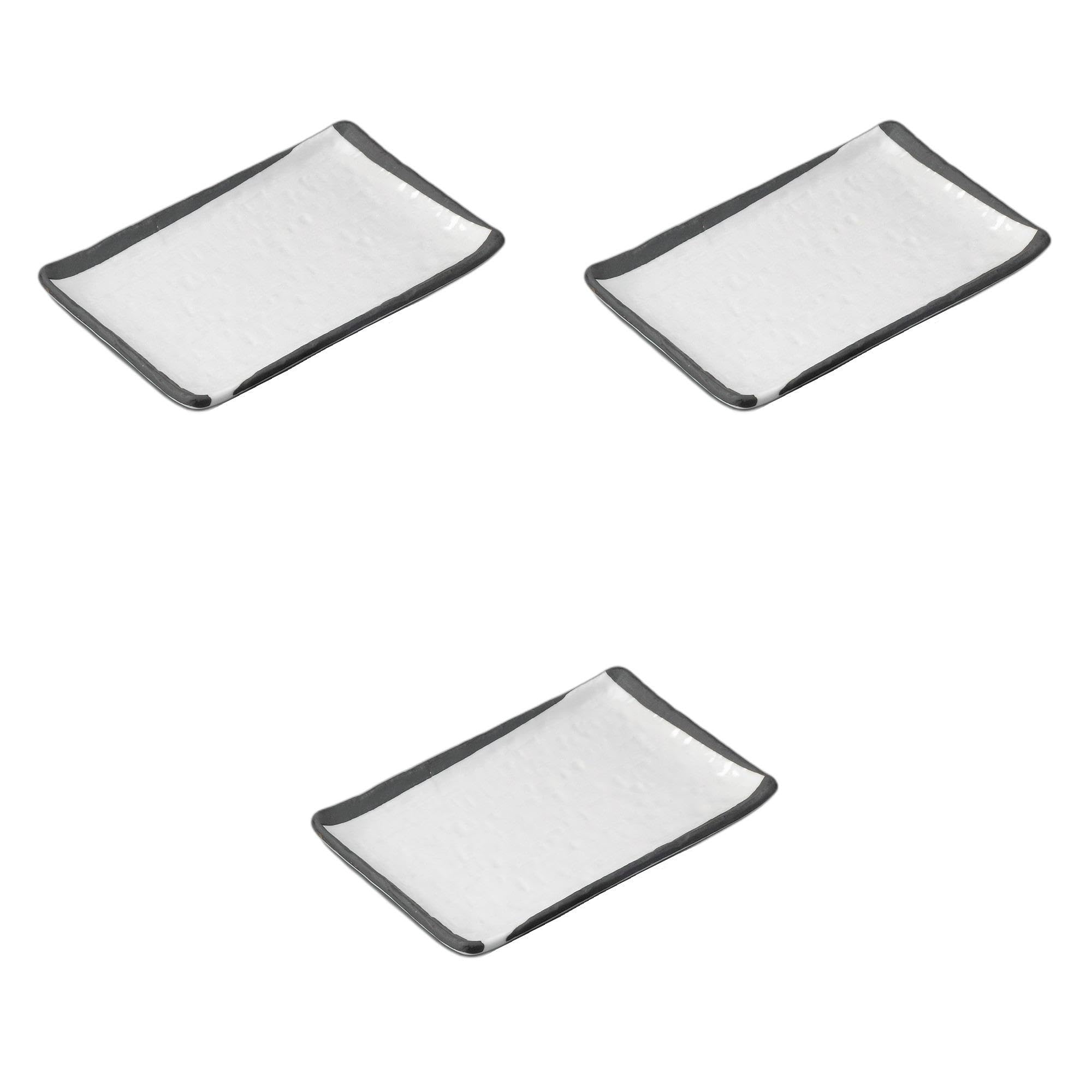 

Set of 3 Akari Rectangular Plates x x Ceramic Pottery Plates by Setomonohonpo 8.0 [22.3 14.5 2.3 cm]