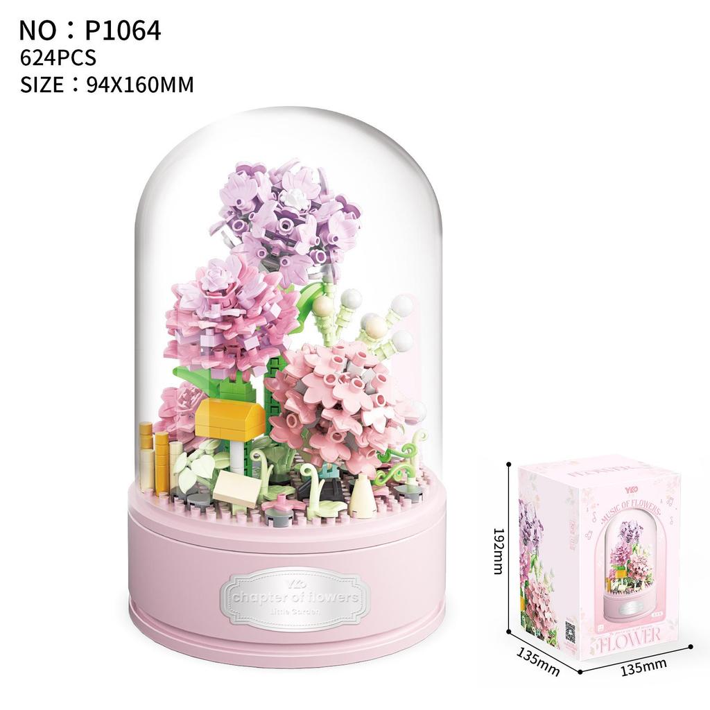 Eternal Rose Music Box Bouquet: Adult Assembled Valentine's Day Gift and Desktop Ornament