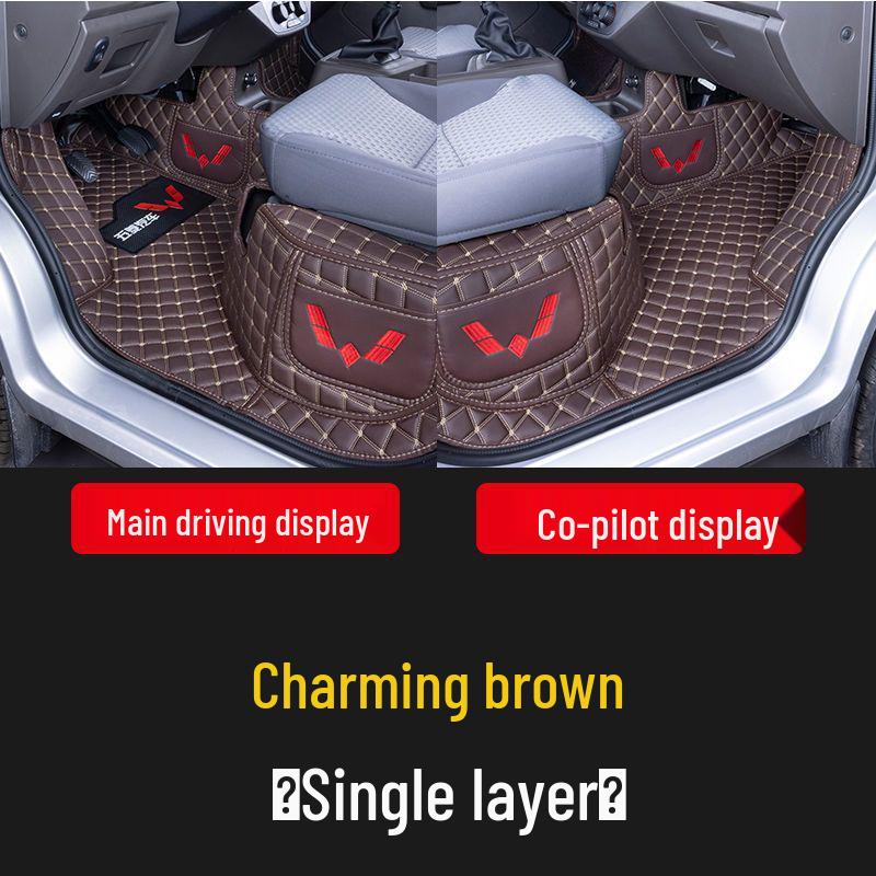 Custom-Fit Floor Mats for Wuling Rongguang Trucks: Fully Enclosed, Double or Single Row, Ideal for Small Trucks and Cargo Vans, Rear Seat Compatible.