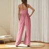 Women's Loose Casual Camisole Sleeveless Square Neck Slim Fit Wide Leg Jumpsuit Jumpsuit