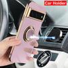 Ring Car Holder Silicone Case For Google Pixel 7 Pro 7Pro Cover Luxury Plating Protection Phone Case For Google Pixel 6A 5A 5G