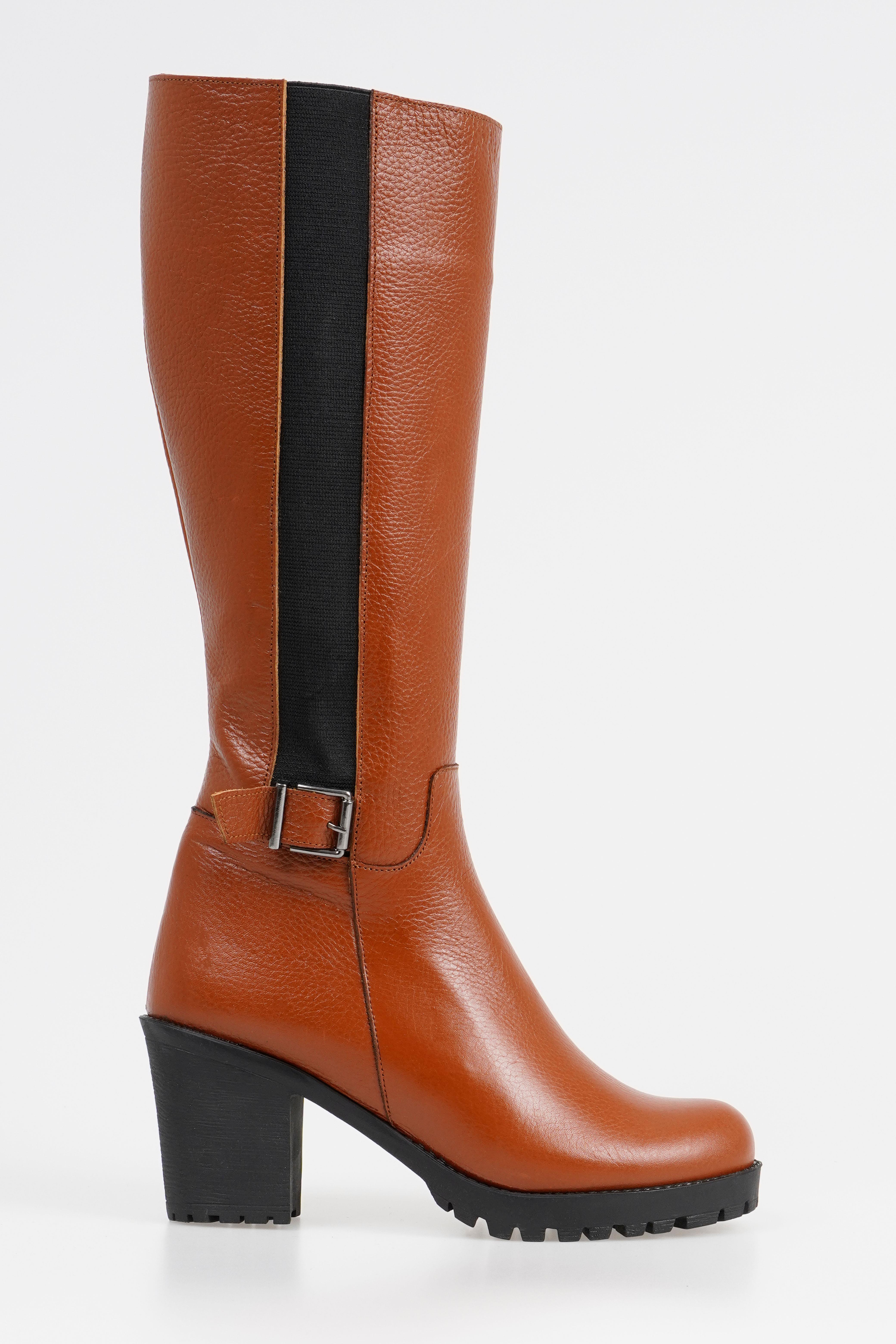 

Callizio/женские сапоги до колена из натуральной кожи на каблуке, элегантные зимние высокие сапоги из мятой кожи с пряжкой теленка, женская обувь ручной работы