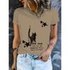 Modisches Damen Rundhals Kurzarm 3D Porträt Farbig Bedrucktes Porträt Kurzarm Rundhals T-Shirt