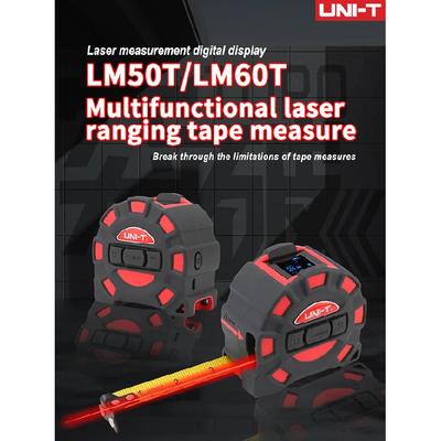 UNI-T 50M 60M Laser-Maßband LM50T LM60T Digitales elektronisches Lineal Roulette-Messgerät LCD-Display einziehbares Messwerkzeug