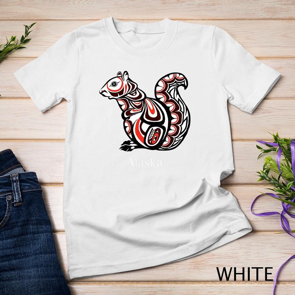 

Tribal Squirrel Alaska SE Native American Haida Style Gift Unisex T-shirt L