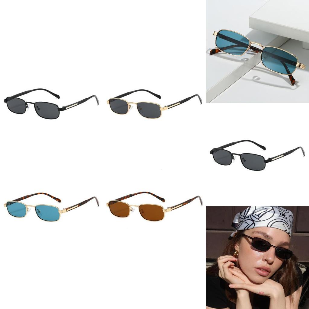 Geometric Metal Square Sunglasses Uv400 For Outdoor Activities And Fashion