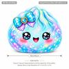 Colorful Squeeze Bun Pillow Double Sided Printing Bun Shaped Cushion Stress Relief Toy  Kids Gift
