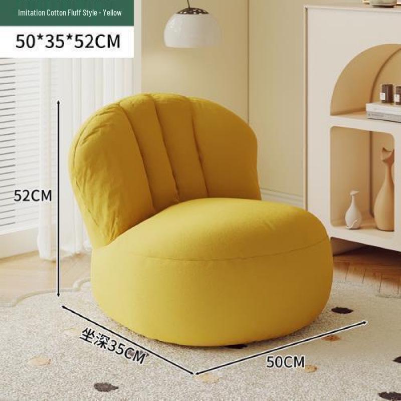 Nordic Lamb Wool White Luxury Lazy Chair - Modern Ins Style Single Sofa.