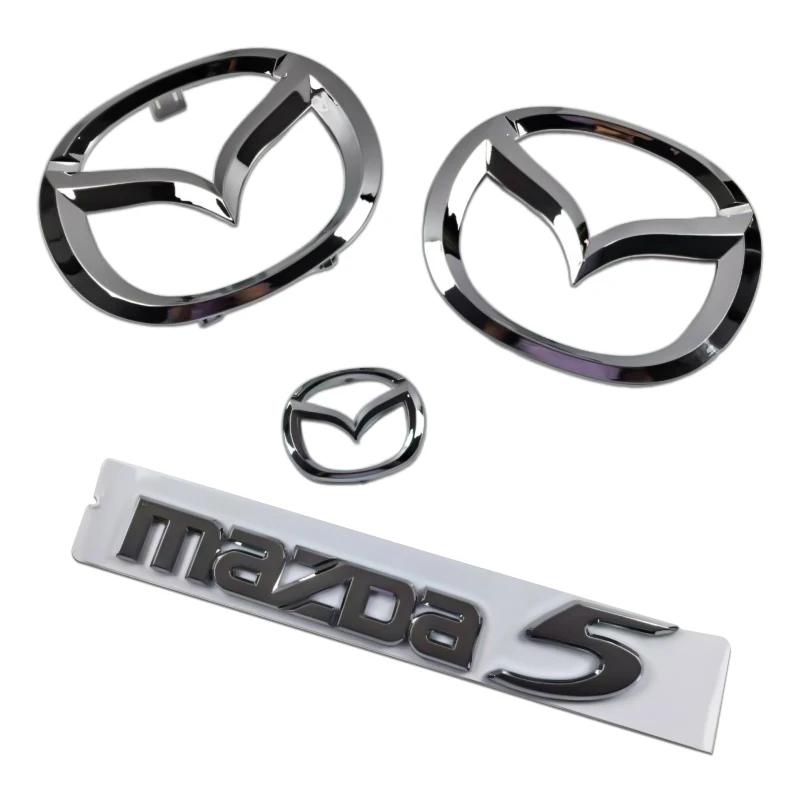 Plastic Car Front Trunk Emblem for Mazda 5 Logo Steering Wheel Badge 3D Body Replaced Sticker Rear Tail Refitting Decoration DW4RW