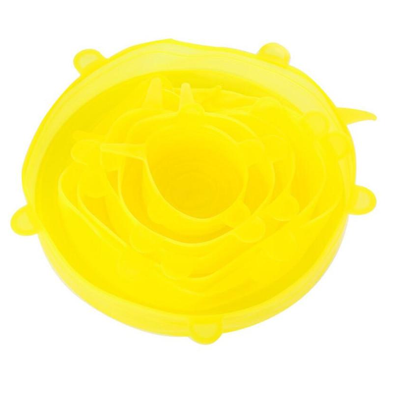 6PCS Silicone Stretch Lids Universal Silicone Food Wrap Bowl Pot Lid Silicone Cover Pan Seal Bowl Cooking Kitchen Accessories