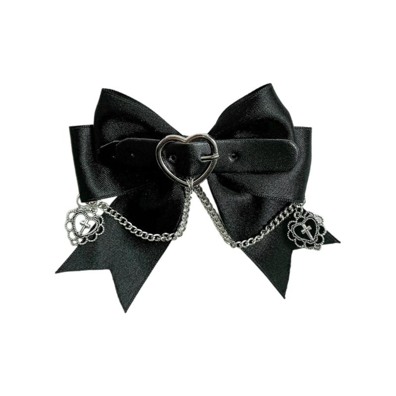 

Punk Style Hairpins Heart Hair Clip Chain Barrettes Nonrust Spring Clip for Female Halloween Hair Styling Tool 1