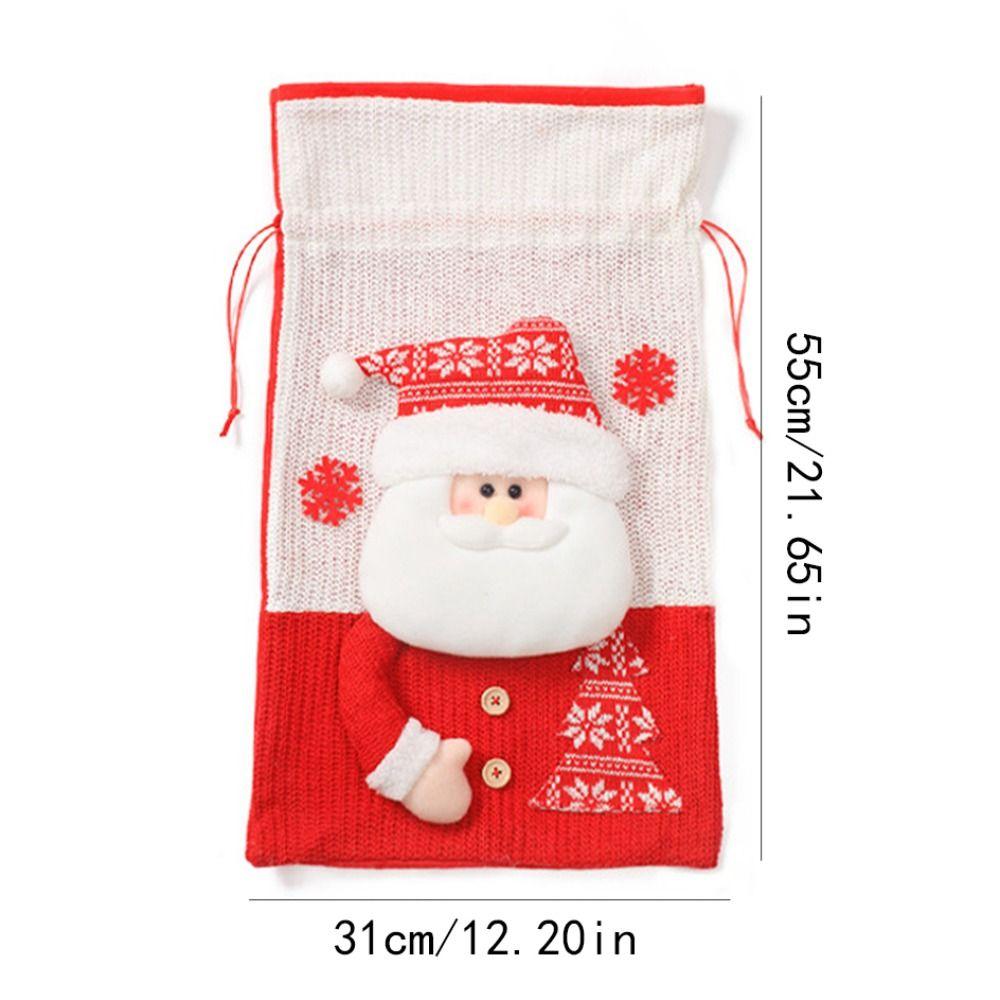 Reindeer Santa Claus Gift Bag Elk Xmas Drawstring Pouch Exquisite Merey Christmas Bag  Party Favors