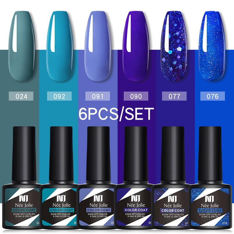 Nail Art 6-Color Nail Polish Glue Set, Nail Phototherapy Glue Can Remove Nail Polish Glue Primer Seal