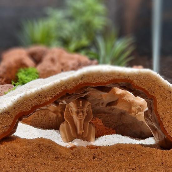 Aquarium Tunnel Cave Egyptian Pharaoh Under Gravel Tunnel Small Fish And Shrimp Hideout with Viewing Ports for Betta Pleco Shrimp Tank Decor