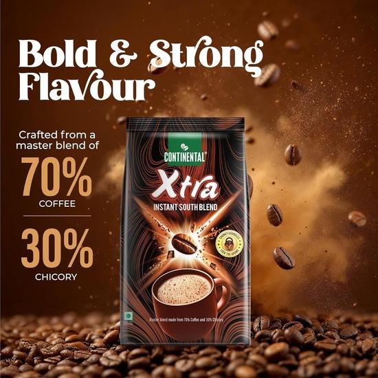 Continental Coffee Xtra Instant Coffee Powder | 200g Coffee Pouch | South Blend Instant Coffee | Medium Roast | Premium Blend of Arabica & Robusta