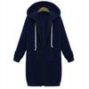 Plus Size Casual Thicken Hooded Women Zip Up Long Sweater