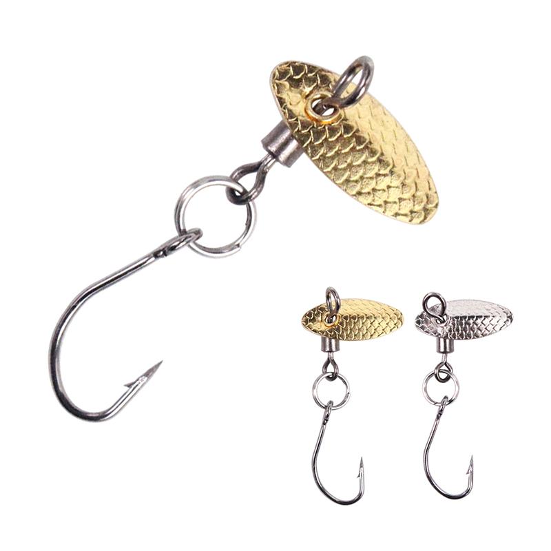 1/10 stk Mikro Roterende Glitter Amerikansk Roterende Loop Krog Metal Jigs Fiskebait Mini Glitter Guld Sølv Roterende Svingbait