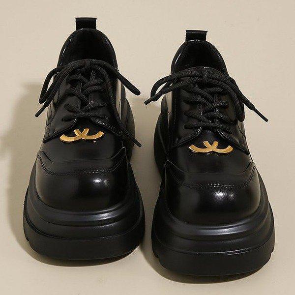 

[youshilai] platform-soled small leather shoes women s spring 2025 new thick-heeled Mary Jane shoes versatile loafers 34