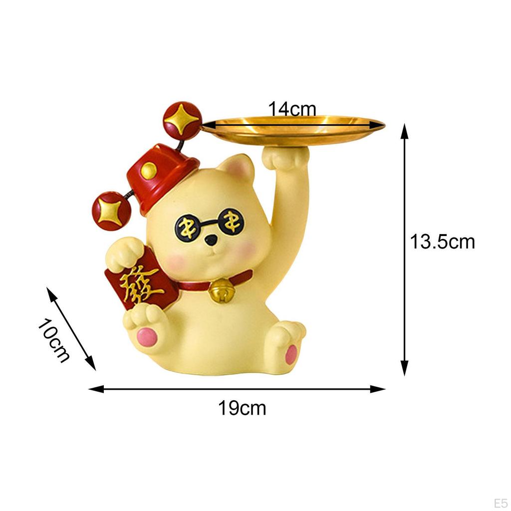 Kat Beeldje Bureau Organizer Ornament Diversen Container Woondecoratie Sleutel Opbergbakje met voor