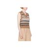 Ganni Knitted Striped V-Neck Sleeveless Vest Women tops Brown K2236-177