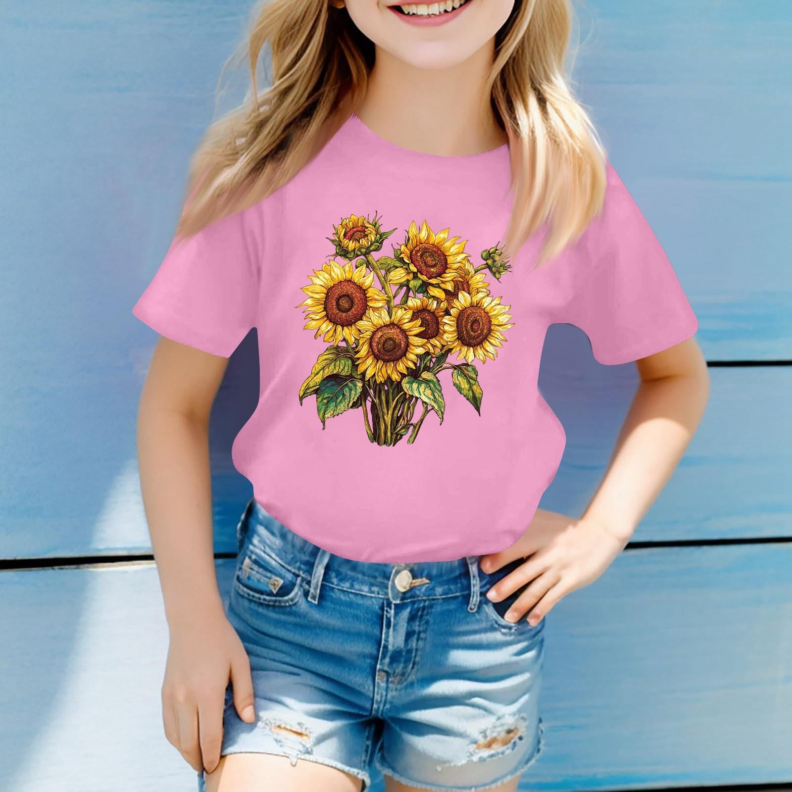 

Футболки для малышей, девочек и мальчиков, детские футболки с короткими рукавами и принтом для мальчиков и девочек 150 розовый