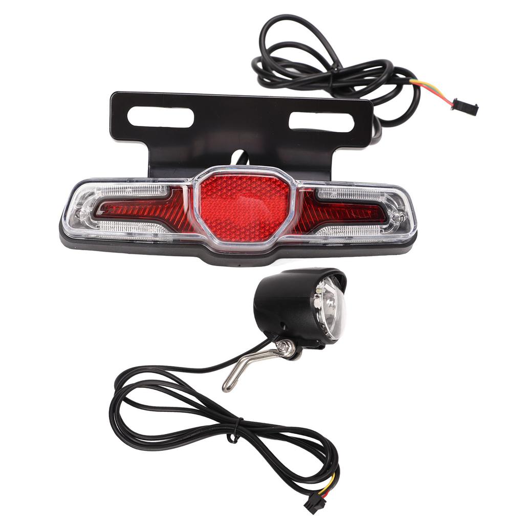 Ensemble Lumière Avant Arrière pour Vélo Électrique LED Premium Phare Vélo Électrique Feu Arrière Ensemble Interrupteur Multifonction