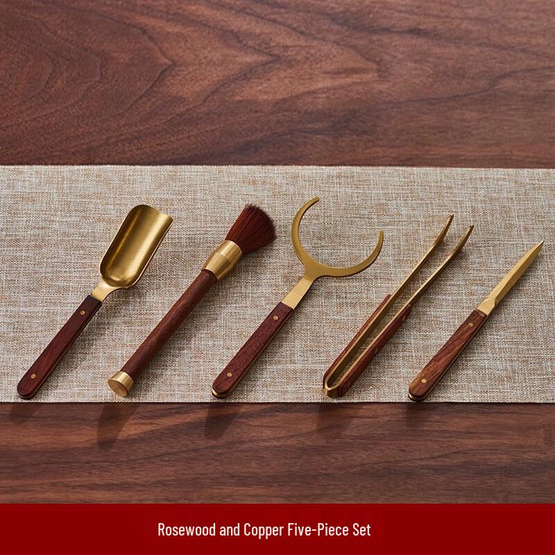 Yuluo Solid Wood & Copper Tea Tongs