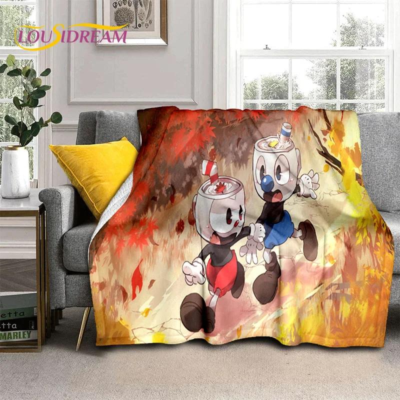 Cuphead Mugman 3D Game Gamer HD Blanket,Soft Throw Blanket for Home Bedroom Bed Sofa Picnic Travel Office Cover Blanket Kid Rest