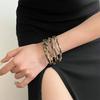 Charm MultiLayer Bangles Bohemian Style Magnetic Bracelet Vintage Leopard Leather Bracelets  Girls