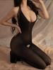 Sexy Open Crotch Lingerie Women Transparent Catsuit Body Stockings For Sex Sling Halter Backless Teddies Bodysuits