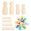 34mm / 43mm Kobieta Mężczyzna DIY Malowanie Lalek Drewniana Figurka do Malowania dla Dzieci Zabawka