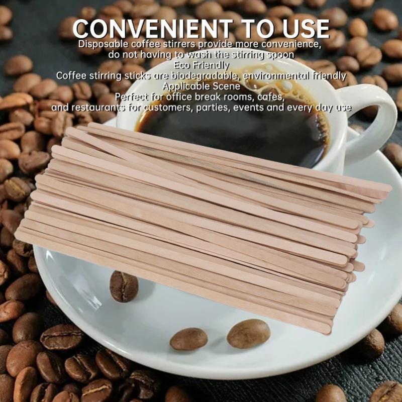 500Pcs Coffee Stirrers 7.5in Birchwood Biodegradable Eco Friendly Convenient Wooden Stir Sticks For Restaurants