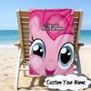Custom Name Unicorn Sweet Heart Microfiber Beach Towel Super Soft & Absorbent for Bath, Beach, Travel  Bath Time Accessory, Fan Gifts