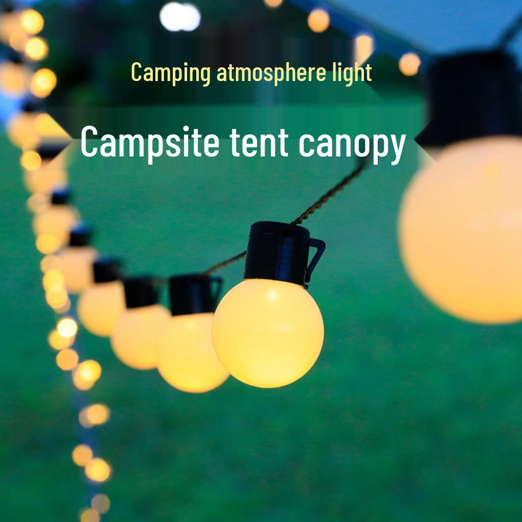 Waterproof 5cm Round String Lights for Outdoor Camping, Tent Decoration, and Night Market Stalls