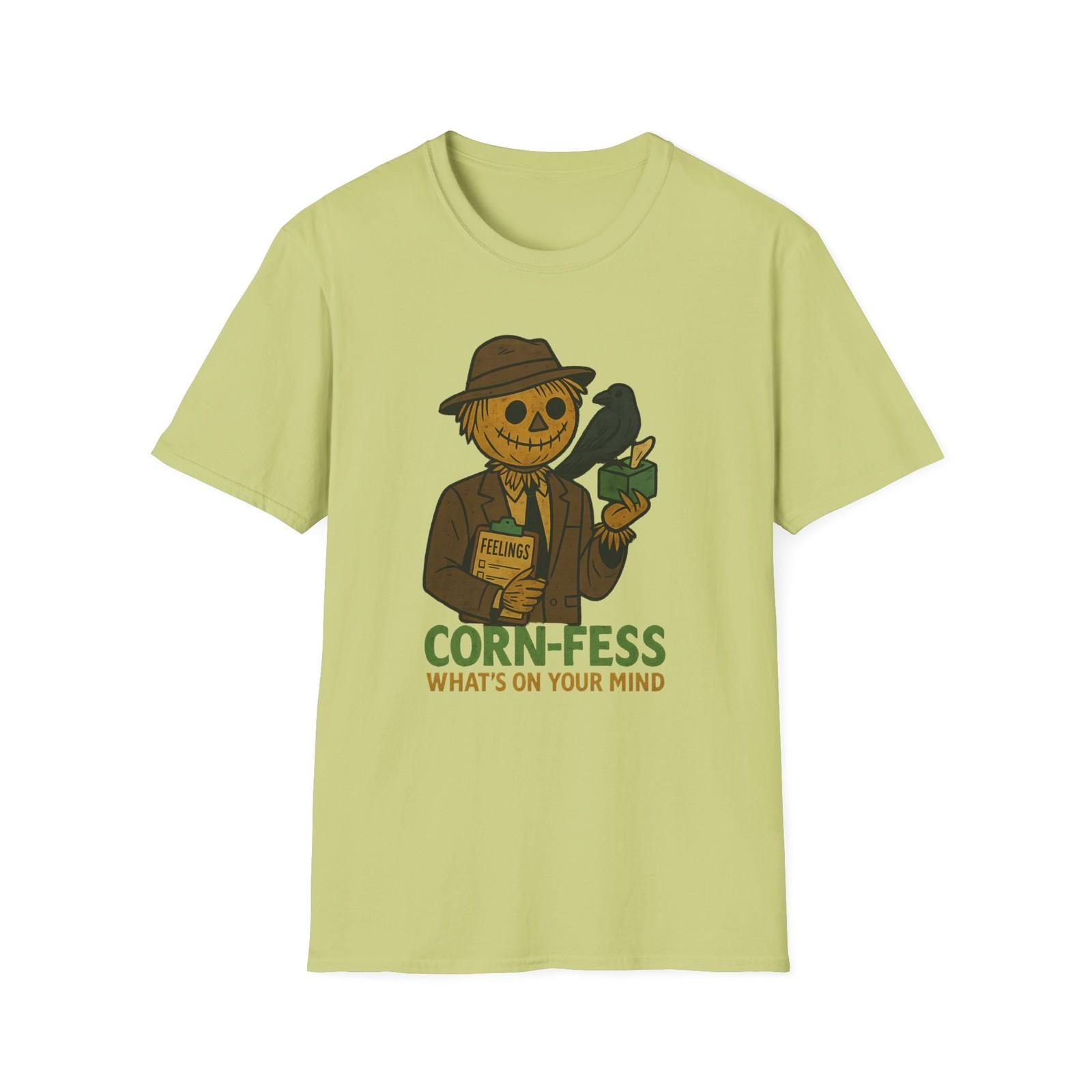 Unisex Softstyle T-Shirt Mens Womens Tees Top Scarecrow Counselor Funny Halloween Emotional Support S