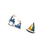 Reindeer Elk Resin Statue And Iron Sailboat Sculpture Collection Animal Figure Deer Couple Figurines