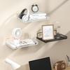 Stainless Steel Floating Shelf Wall-Mounted Storage Rack for Routers Decor Multi-Use No-Drill Bedroom Living Room Organizer