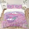 3pcs Sanrio Kuromi's Magical Journey Print Bedding Set (1 Cover + 2 Pillowcases, Without Inserts), This Printed Bedding Set is Soft and Comf