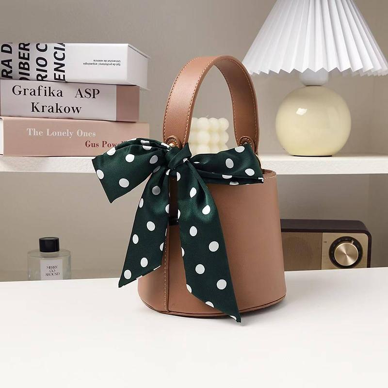 2025 Brand Design Dot Pattern Women Scarf Luxury Silk Scarf Fashion Hair Headband Foulard Skinny Bag Scarves Neckerchief