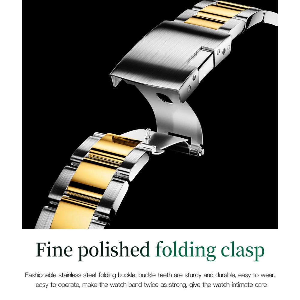 OLEVS Men's Skeleton Automatic Mechanical Watch Date Display Stainless Steel Business Men's Watch