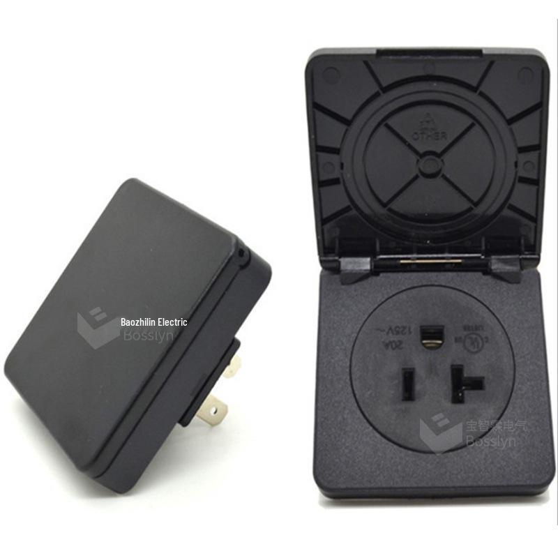 IP54 Weatherproof American Standard Electrical Box with Waterproof Socket Flip Cover and Recessed Generator Socket.