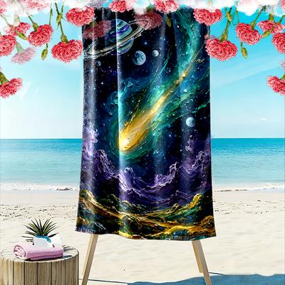 Cosmic Planet Meteor Art Beach Towel Quick-drying for Travel Outdoor Sports Jogging Beach and Swimming