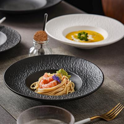 Ceramiczny talerz domowy talerz restauracyjny Premium słomkowy kapelusz kamienny talerz zupa deser