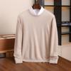 Men's Thickened Wool Cashmere Round Neck Sweater - Casual Business Long Sleeve Knit Pullover